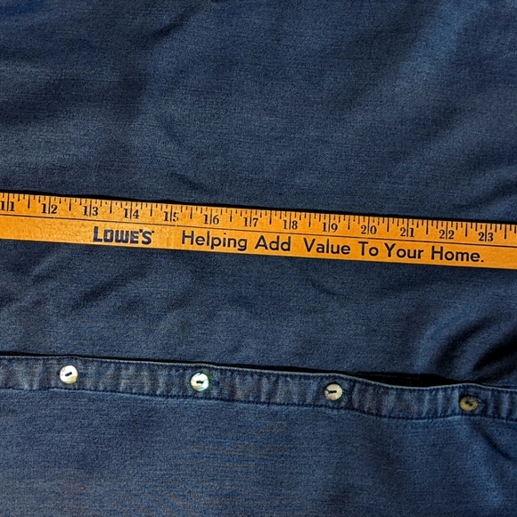 Denim Button Up Long sleeve blouse with beautiful floral embroidered back - Picture 6 of 6